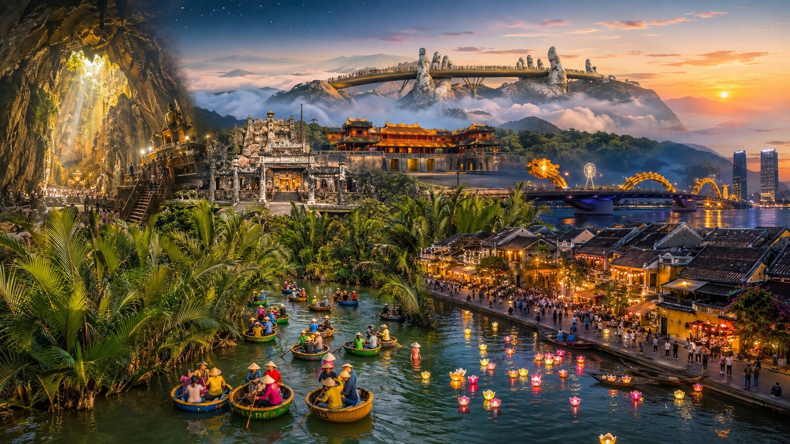 [4N3D3] Tour Đà Nẵng – Ngũ Hành Sơn – Rừng Dừa – Hội An – Bà Nà Hills – Huế 4 ngày 3 đêm